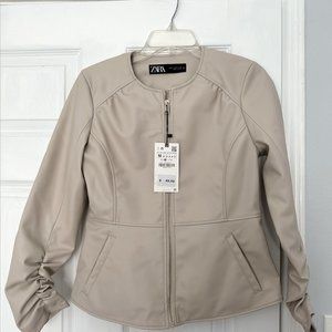 Zara Faux Leather Fitted Jacket